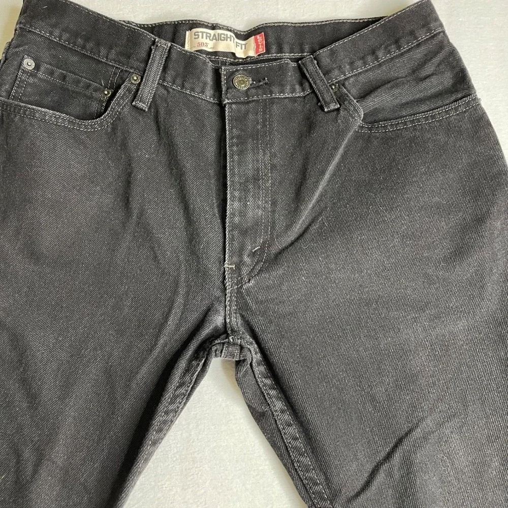 Levis‎ 505 Men's Jeans Black W34 L34 Straight Leg Straight Fit 100% Cotton Denim